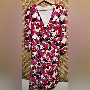 Milly Eleanora Wrap Silk Floral Pink White & Black Dress,Size 8,Brand New,NWOT